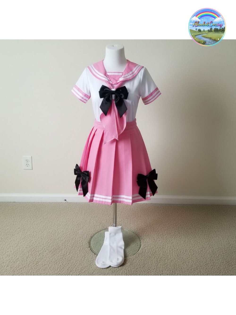 Japanese Anime Sailor Cosplay Costume Set School Girl Uniform with Socks Hairpin